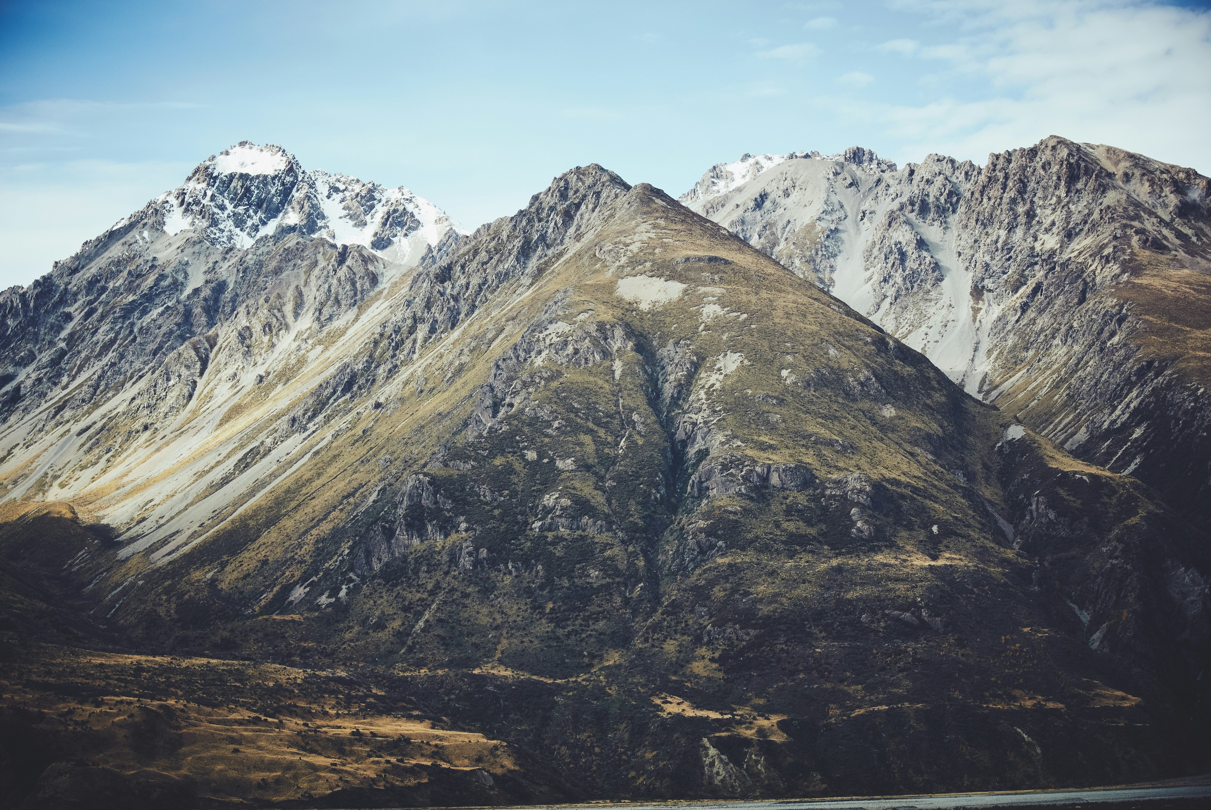 Mountain range against a blue sky