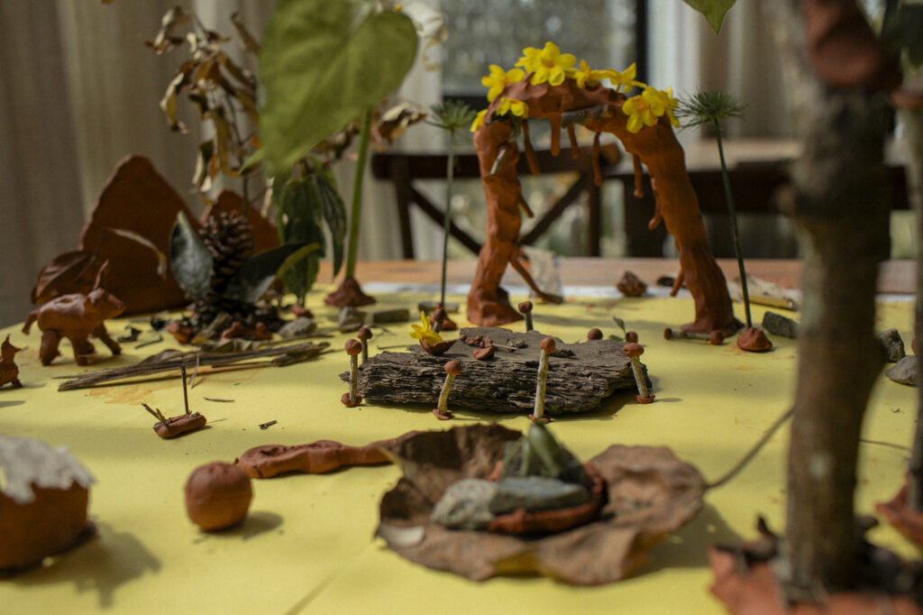 A scene made from clay.